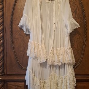 OOAK Vintage 316 Hi Lo Gorgeous Lace Kimono Jacket